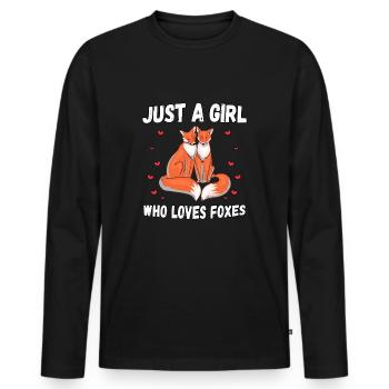 Just A Girl Who Loves Foxes - Men's Premium Organic Long Sleeve Shirt - black - Front - Nico (187cm)