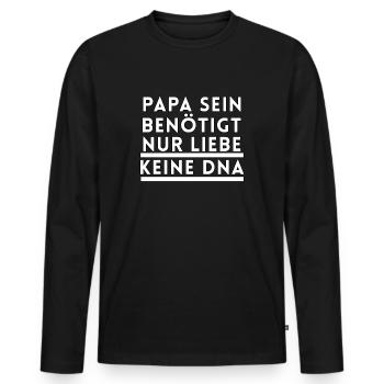 Lustige Bonus Papa Sprüche Stiefpapa Stiefvater - Männer Premium Bio Langarmshirt - Schwarz - Vorne - Nico (187cm)