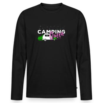Funny camping sayings camping queen outdoor - Men's Premium Organic Long Sleeve Shirt - black - Front - Nico (187cm)