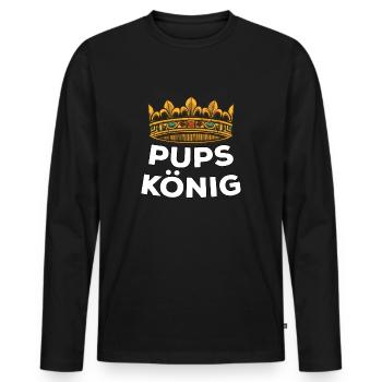 I Love Furzen Lustige Pups Sprüche Furz König - Männer Premium Bio Langarmshirt - Schwarz - Vorne - Nico (187cm)