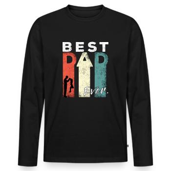 Best Dad Ever Retro Best Dad Expectant Dad - Men's Premium Organic Long Sleeve Shirt - black - Front - Nico (187cm)