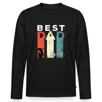 Best Dad Ever Retro Best Dad Expectant Dad - Men's Premium Organic Long Sleeve Shirt - black - Front - Nico (187cm)