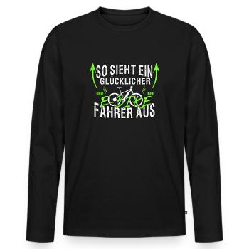 Lustige E Bike Sprüche Radsport Fahrradfahrer - Männer Premium Bio Langarmshirt - Schwarz - Vorne - Nico (187cm)