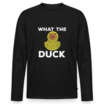 I like ducks What the Duck Yellow ducks - Men's Premium Organic Long Sleeve Shirt - black - Front - Nico (187cm)