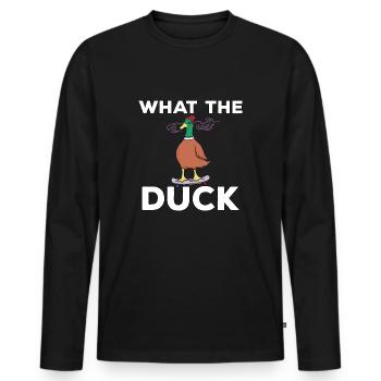 I like ducks What the Duck Yellow ducks - Men's Premium Organic Long Sleeve Shirt - black - Front - Nico (187cm)