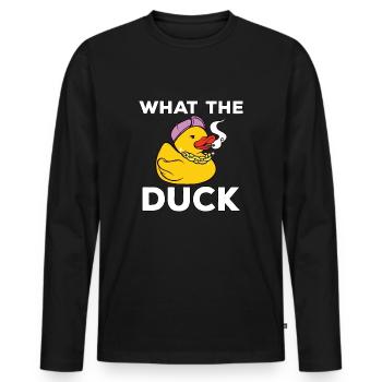 I like ducks What the Duck Yellow ducks - Men's Premium Organic Long Sleeve Shirt - black - Front - Nico (187cm)
