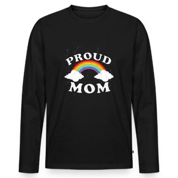 LGBTQ Sayings Rainbow Proud Mom LGBTQIA - Men's Premium Organic Long Sleeve Shirt - black - Front - Nico (187cm)
