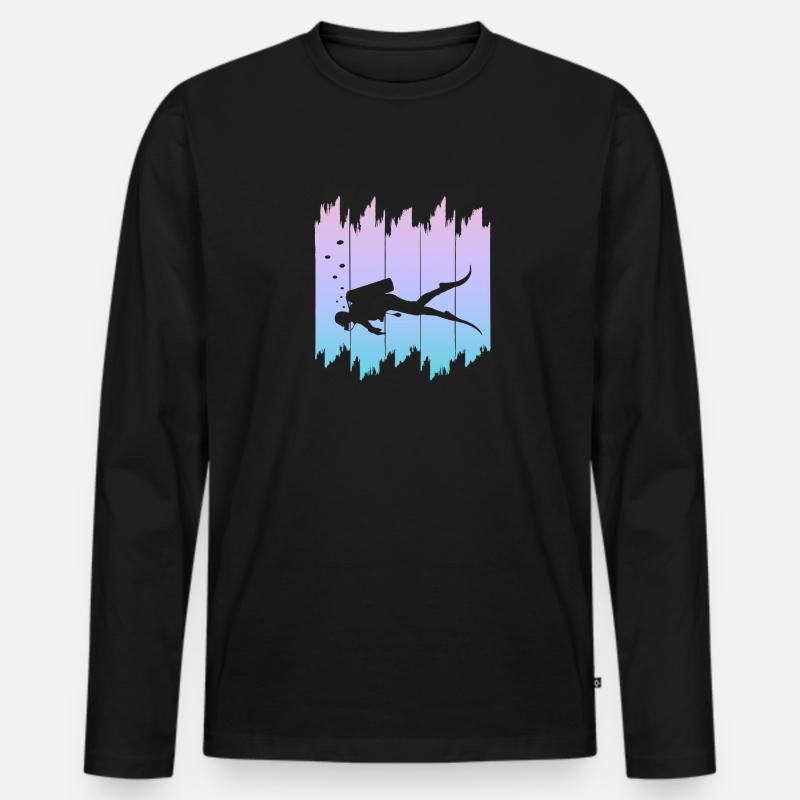 Diving Tauchen - Männer Premium Bio Langarmshirt - Schwarz