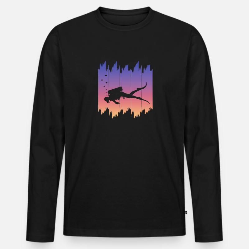 Tauchen - Männer Premium Bio Langarmshirt - Schwarz