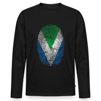 Fingerabdruck Vegan Veganer Fingerprint Geschenk - Männer Premium Bio Langarmshirt - Schwarz - Vorne - Nico (187cm)