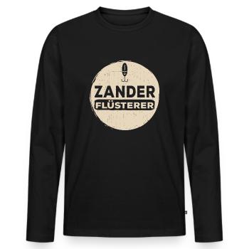 Angler Zander angeln fischen Fischer Geschenk - Männer Premium Bio Langarmshirt - Schwarz - Vorne - Nico (187cm)