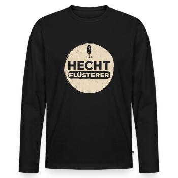 Angler Hecht angeln fischen Fischer Geschenk - Männer Premium Bio Langarmshirt - Schwarz - Vorne - Nico (187cm)