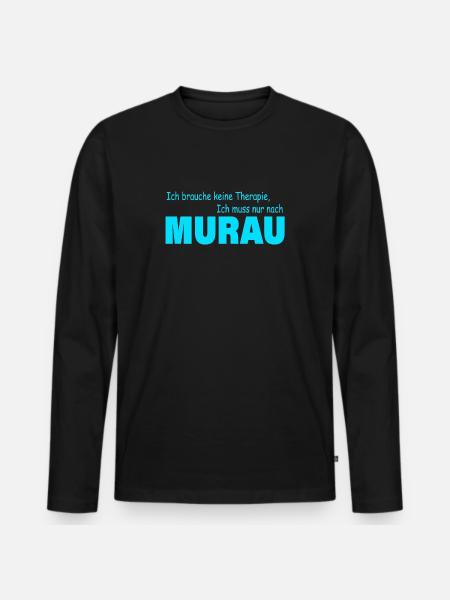 Therapy MURAU - Men's Premium Organic Long Sleeve Shirt - black