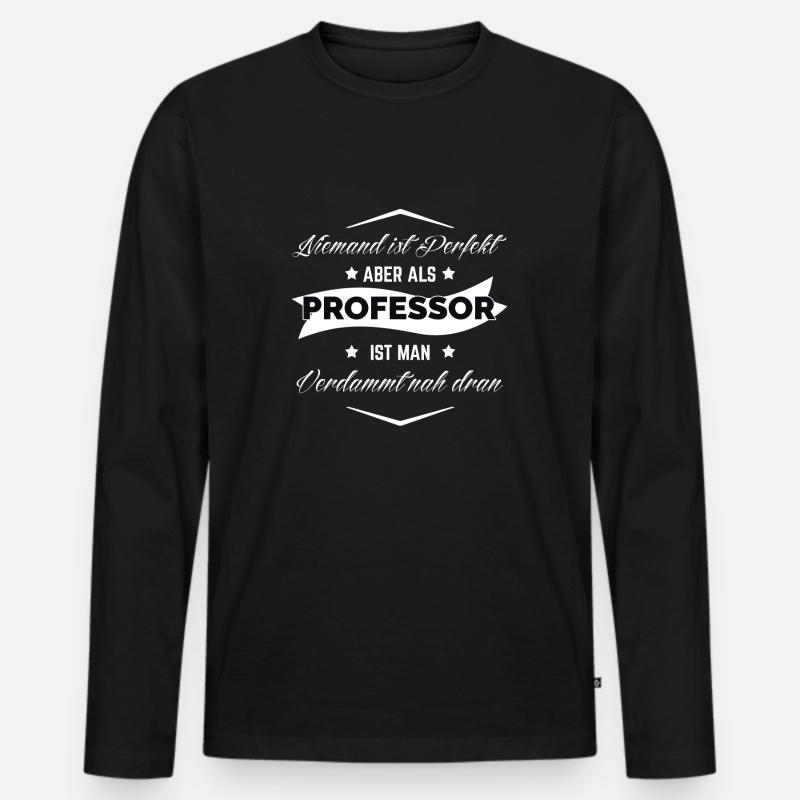 PROFESSOR PERFEKT - Männer Premium Bio Langarmshirt - Schwarz