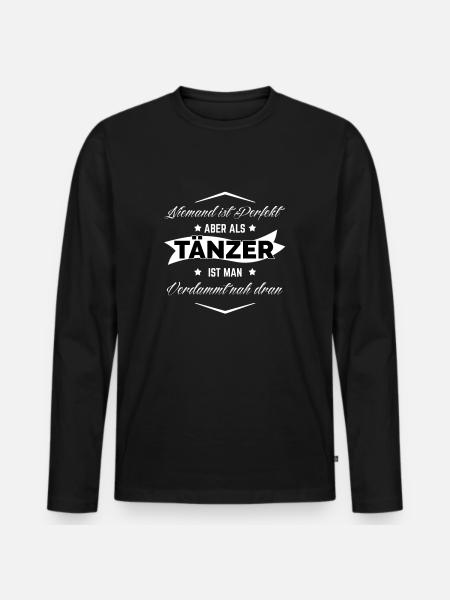 TÄNZER PERFEKT - Männer Premium Bio Langarmshirt - Schwarz