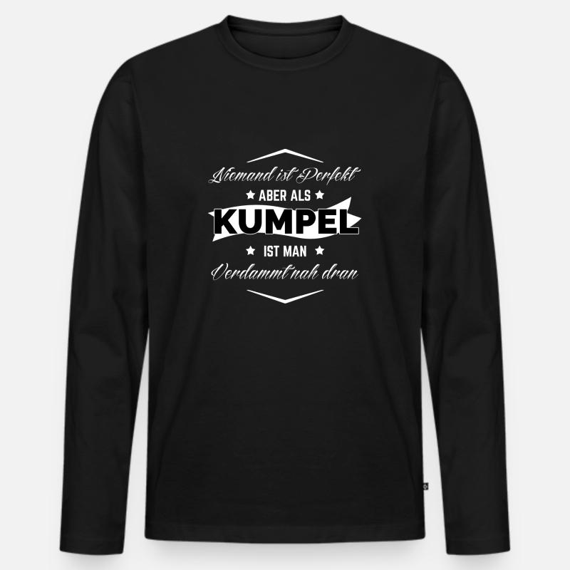 KUMPEL PERFEKT - Männer Premium Bio Langarmshirt - Schwarz