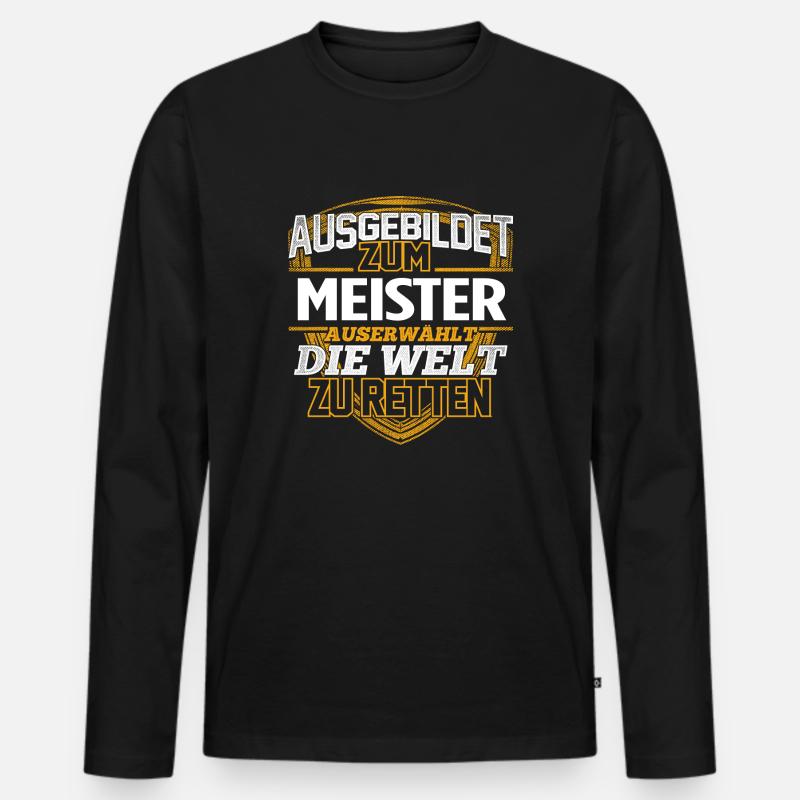 MEISTER - Der Auserwählte - Männer Premium Bio Langarmshirt - Schwarz