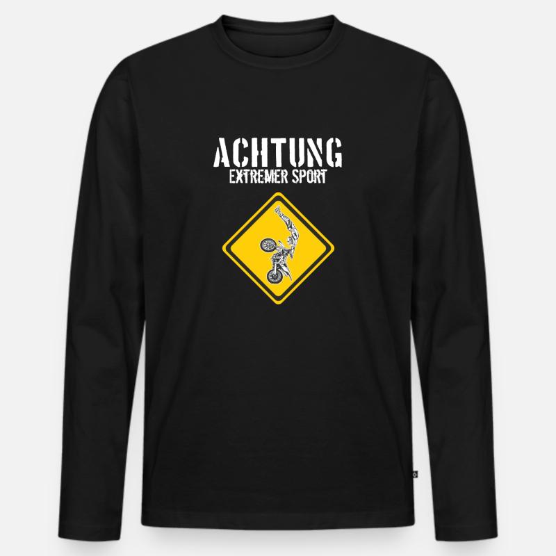 Motocross Extremsport - Männer Premium Bio Langarmshirt - Schwarz