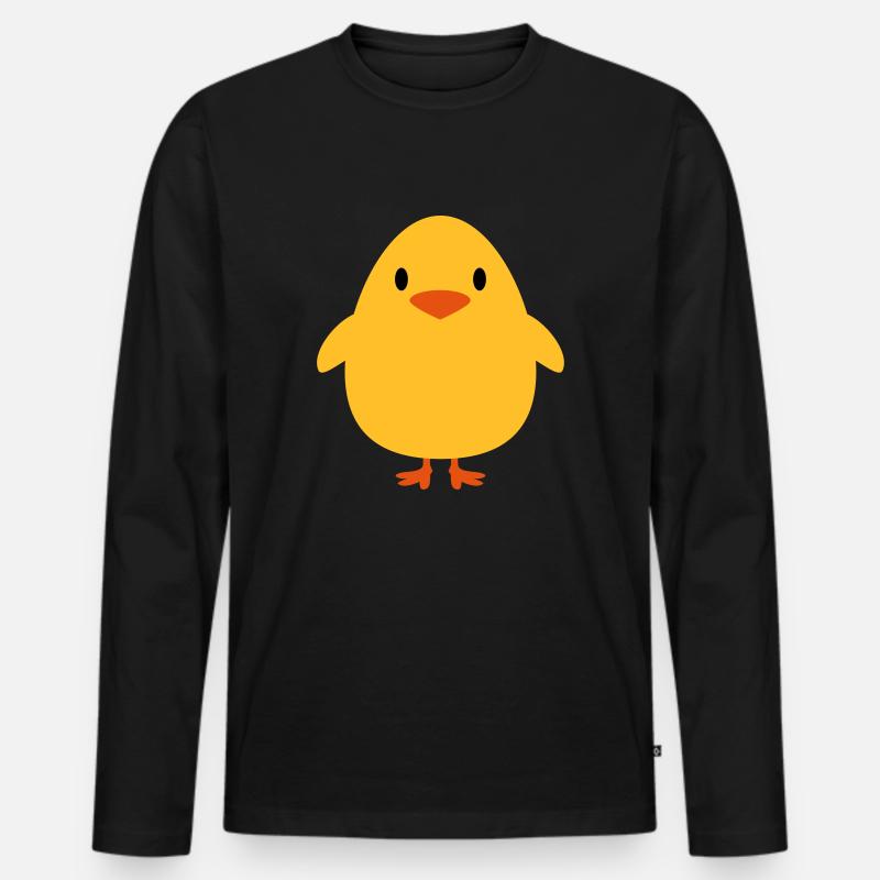 Süßes Kleines Küken - Männer Premium Bio Langarmshirt - Schwarz