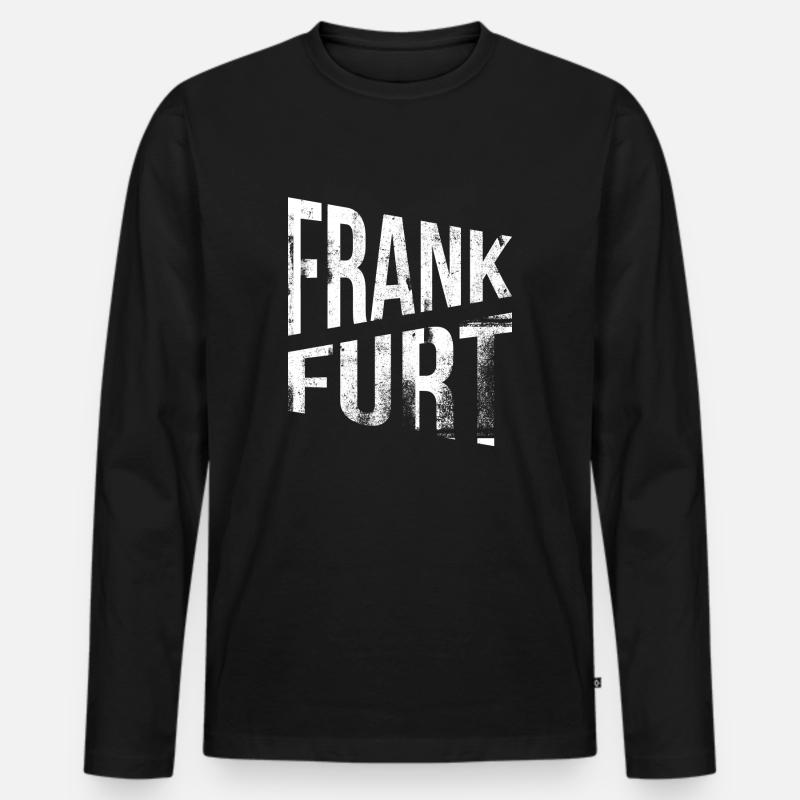 Frankfurt - Männer Premium Bio Langarmshirt - Schwarz