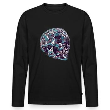Teschio Celtico - Maglia a manica lunga ecologica premium da uomo - nero - Fronte - Nico (187cm)