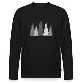 Randonnée Randonneurs Forêt Arbres Sapin Nature en plein air - T-shirt manches longues Premium bio Homme - noir - Devant - Nico (187cm)