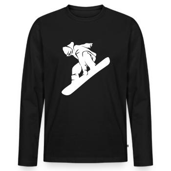 Snowboard Snowboarder - Männer Premium Bio Langarmshirt - Schwarz - Vorne - Nico (187cm)