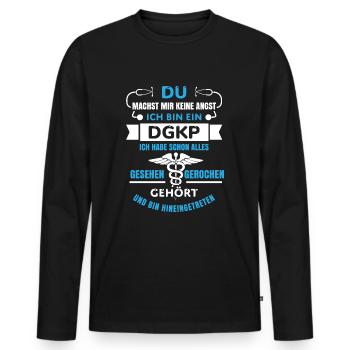 Dgkp Österreich diplomierter Krankenpfleger lustig - Männer Premium Bio Langarmshirt - Schwarz - Vorne - Nico (187cm)