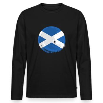 Drapeau écossais Drapeau écossais Alba GB Royaume-Uni - T-shirt manches longues Premium bio Homme - noir - Devant - Nico (187cm)