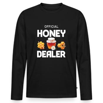 Official honey dealer gift for beekeeper humor - T-shirt manches longues Premium bio Homme - noir - Devant - Nico (187cm)