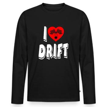 Auto - Männer Premium Bio Langarmshirt - Schwarz - Vorne - Nico (187cm)
