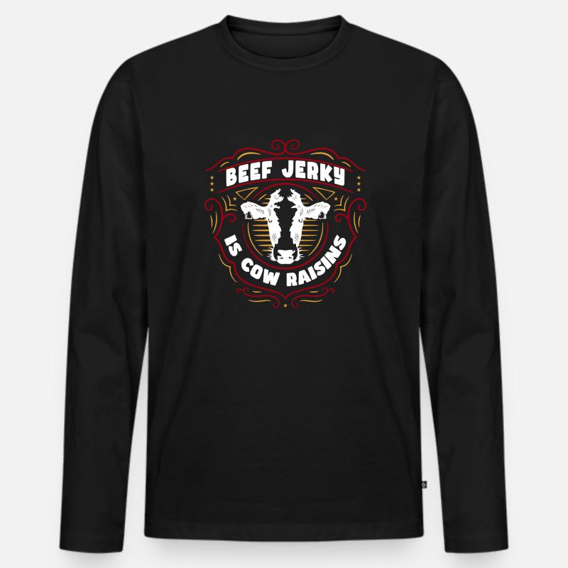 Beef Jerky ist - Männer Premium Bio Langarmshirt - Schwarz