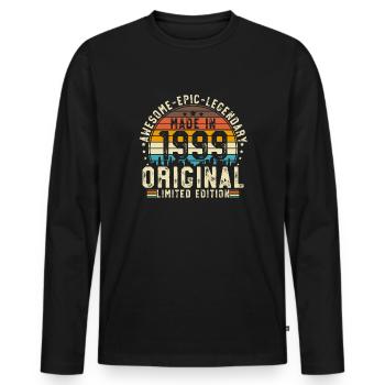1999 Vintage Born Legends Vintage Anniversaire - T-shirt manches longues Premium bio Homme - noir - Devant - Nico (187cm)