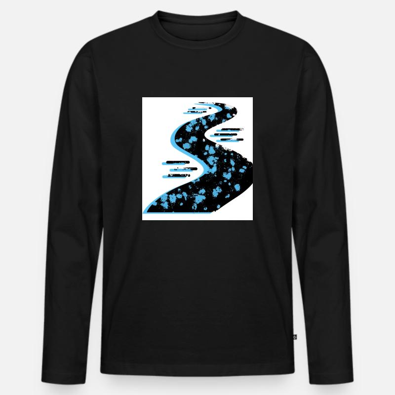 Farbspiel - Männer Premium Bio Langarmshirt - Schwarz