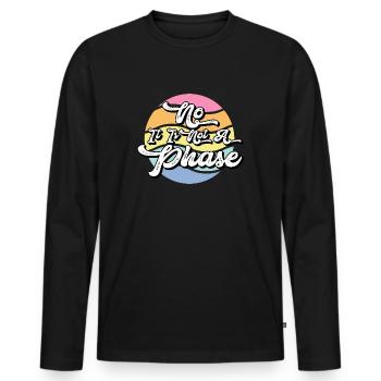 Gay Thanksgayving Pas Une Phase De Fierté - T-shirt manches longues Premium bio Homme - noir - Devant - Nico (187cm)
