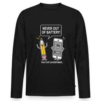 drôle humour sarcasme smartphon - T-shirt manches longues Premium bio Homme - noir - Devant - Nico (187cm)