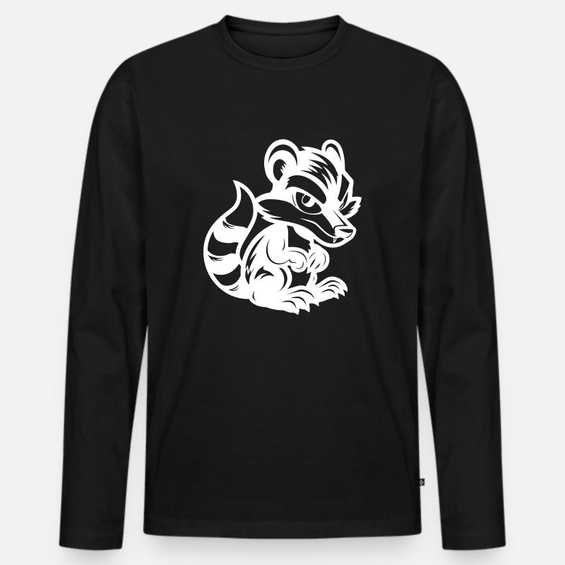 stinktier comic - Männer Premium Bio Langarmshirt - Schwarz