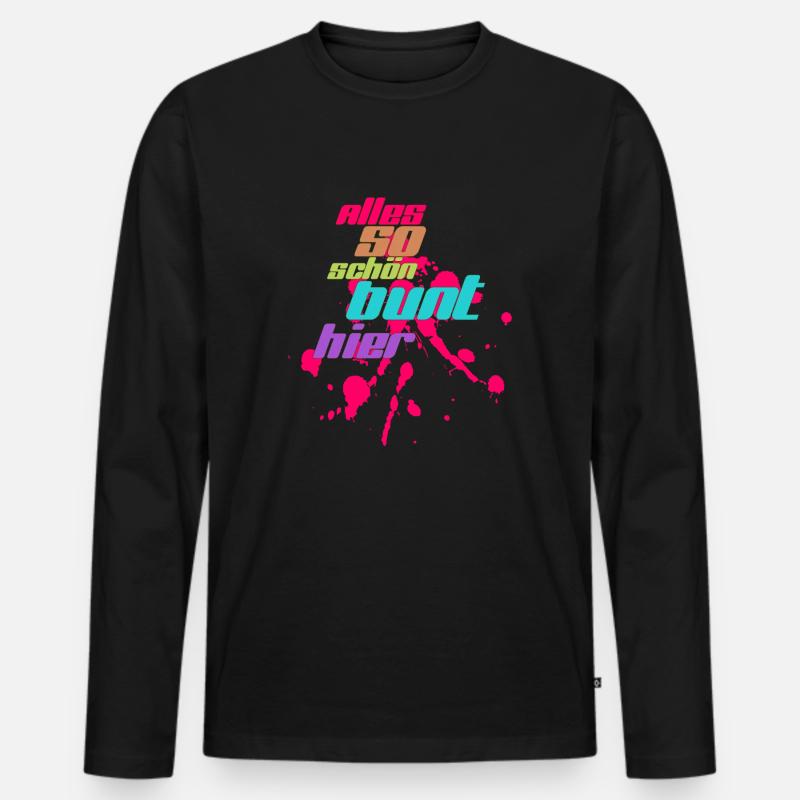 alles bunt - Männer Premium Bio Langarmshirt - Schwarz