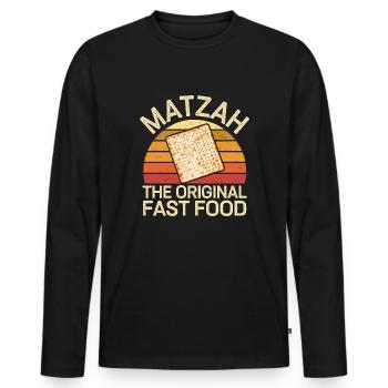 Kosher enjoyment in style - Men's Premium Organic Long Sleeve Shirt - black - Front - Nico (187cm)