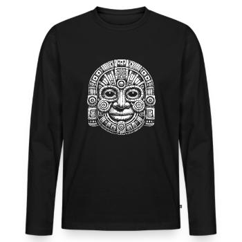 Masque - T-shirt manches longues Premium bio Homme - noir - Devant - Nico (187cm)