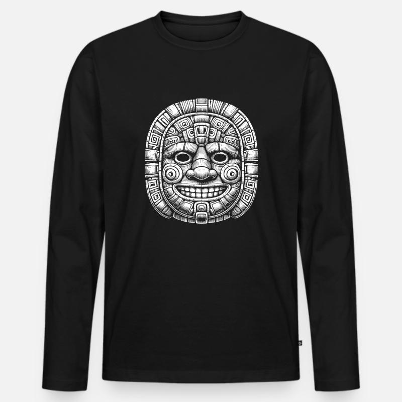 Maske - Männer Premium Bio Langarmshirt - Schwarz
