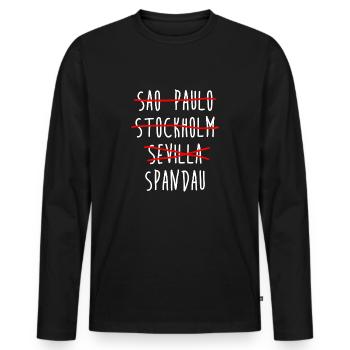 Spandau - Berlin - Germany - District - Men's Premium Organic Long Sleeve Shirt - black - Front - Nico (187cm)