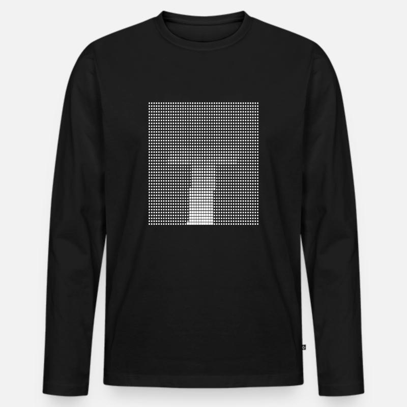 Buchstabe T - Männer Premium Bio Langarmshirt - Schwarz