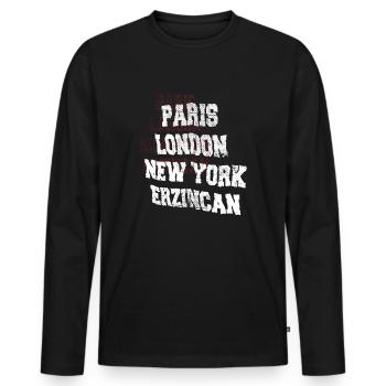 Erzincan Stadt - Männer Premium Bio Langarmshirt - Schwarz - Vorne - Nico (187cm)
