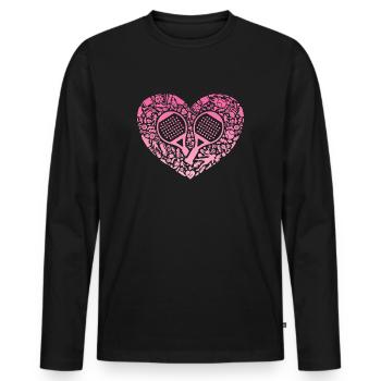 Padel Tennis Padel Tennis Girls Padel Player - Men's Premium Organic Long Sleeve Shirt - black - Front - Nico (187cm)