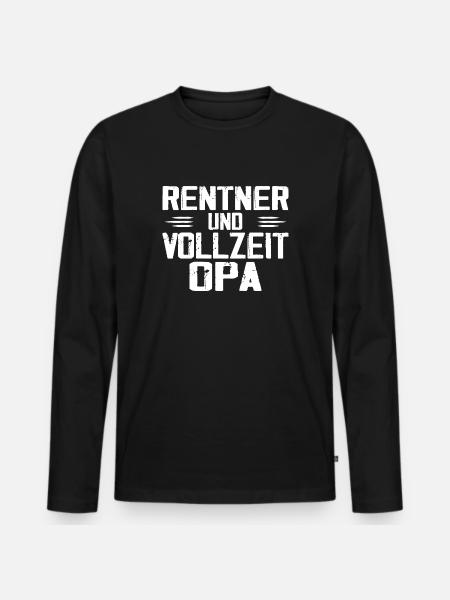 Rentner sondern Vollzeit Opa - Männer Premium Bio Langarmshirt - Schwarz