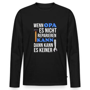 Opa Bester Opa Handwerker Geschenk - Männer Premium Bio Langarmshirt - Schwarz - Vorne - Nico (187cm)