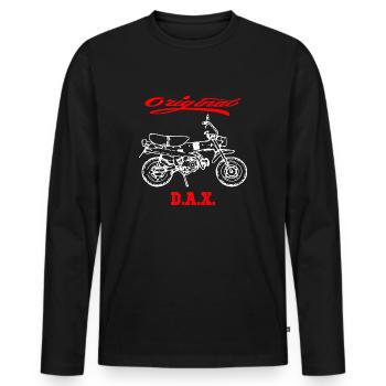 Moped Motorrad Kult Dax - Männer Premium Bio Langarmshirt - Schwarz - Vorne - Nico (187cm)