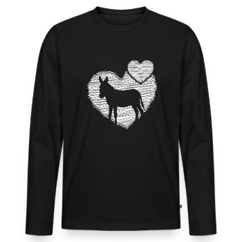 Esel Verliebt in einen Esel Esel-love - Männer Premium Bio Langarmshirt - Schwarz - Vorne - Nico (187cm)