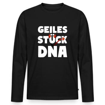 Geiles Stück DNA Teuflisch Sexy Fun - Männer Premium Bio Langarmshirt - Schwarz - Vorne - Nico (187cm)